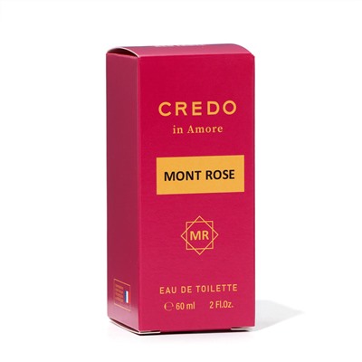 Туалетная вода женская CREDO in AMORE Mont Rose, 60 мл (по мотивам Roses Musk (Montale)
