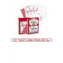 Карты игр. №231 "VEGAS" (JUMBO POKER) RED (12х12) 54 л.