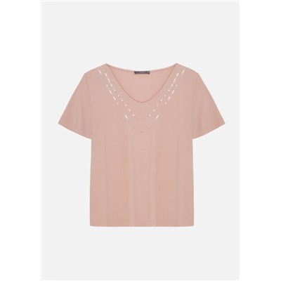 Блуза с коротким рукавом розовая LALIS