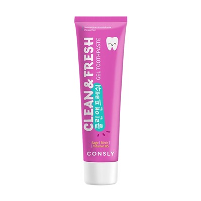 CNS Toothpaste Паста зубная гелевая Clean&Fresh для защиты дёсен и зубов с экстрактом шалфея,берёзы и провитамином B5, 105г