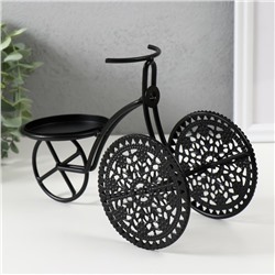Подсвечник металл на1 свечу "Трёхколёсный велосипед" d=8 см чёрный 23х11,5х16 см