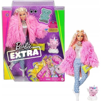 Кукла Barbie EXTRA, с модными аксессуарами и фигуркой питомца, МИКС