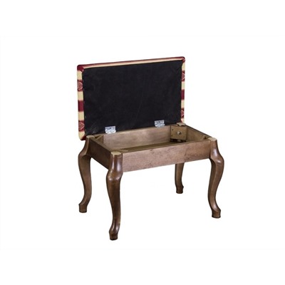 Банкетка Ретро с хранением, 550x330x430, темно-коричневый, ткань полоса бордо