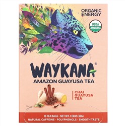 Waykana, Amazon Guayusa Tea, чай и гуаюса, 16 чайных пакетиков, 32 г (1,13 унции)