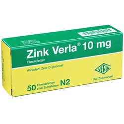 Zink (Цинк) Verla 10 mg Filmtabletten 50 шт
