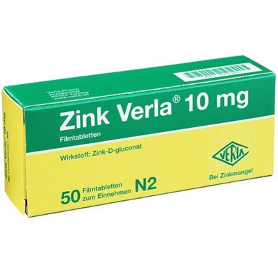 Zink (Цинк) Verla 10 mg Filmtabletten 50 шт