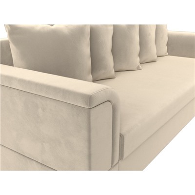 Прямой диван «Лига 005», механизм еврокнижка, микровельвет, цвет бежевый