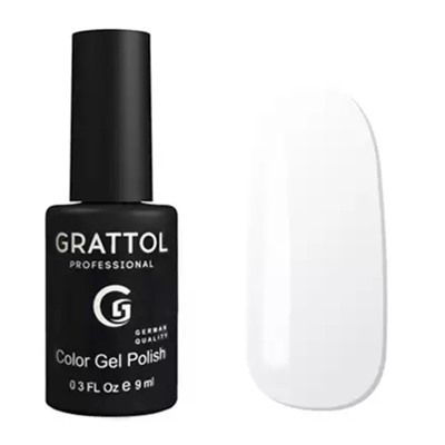 Гель-лак Grattol Color Gel Polish, №001 White, 9 мл