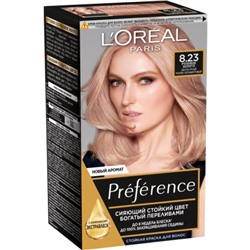 Краска для волос L'Oreal Preference Recital «Розовое золото», тон 8.23, светло-русый розово-перламутровый