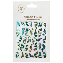 Nail Art Sticker, 2D стикер Z-D4309 (металлик, серебро)