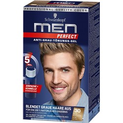 Schwarzkopf Professional Men Perfect Tonungs-Gel 30 Natur Mittelblond, 3er Pack Краска против седых волос натуральный средний блонд 30, набор 3 шт.