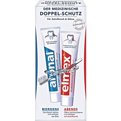 Zahnpasta aronal & elmex Mundhygiene-Set, Набор зубных паст aronal + elmex, 2 x 75 мл