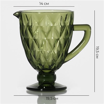 Кувшин стеклянный Magistro «Круиз», 1,1 л, цвет зелёный