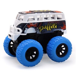 Инерционный автобус die-cast Funky Toys, на полном приводе с голубыми колесами, 14.5 см