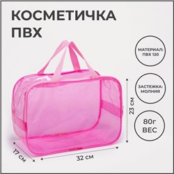 Косметичка на молнии, цвет розовый