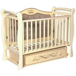 Детская кровать Brianna, декоративная панель, ящик, универсальный маятник, цвет слоновая кость   484