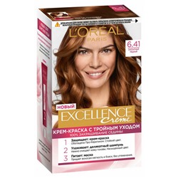 Краска для волос L'Oreal (Лореаль) Excellence Creme, тон 6.41 - Элегантный медный