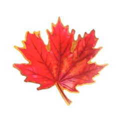Украшение на скотче "Кленовый лист" красно-бордовый, 15 х 15 см