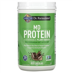 Garden of Life, MD Protein, Экологичная растительная основа, насыщенный шоколад, 31,11 унции (882 г)