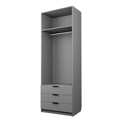 Шкаф 2-х дверный «Экон», 800×520×2300 мм, 3 ящика, зеркало, штанга, цвет ясень шимо светлый
