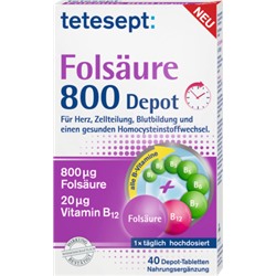 tetesept фолиевая кислота 800 Depot Таблетки, 40 шт