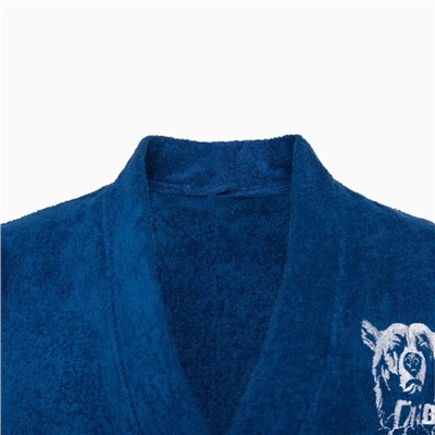Халат махровый мужской «Глава семьи», размер 52-54, цвет синий