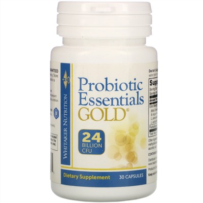 Whitaker Nutrition, Probiotic Essentials Gold, 24 миллиарда КОЕ, 30 капсул