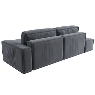 Угловой диван «Прага модерн», правый угол, механизм еврокнижка, велюр, цвет серый