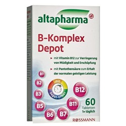 altapharma Vitamin B Komplex Depot Tabletten Витамин Таблетки Комплекс витамина D для уменьшения усталости 15 г