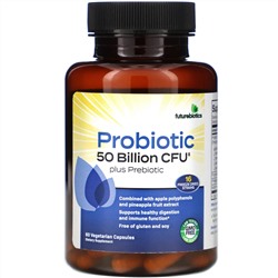 FutureBiotics, Пробиотик плюс пребиотик, 25 млрд КОЕ, 60 вегетарианских капсул