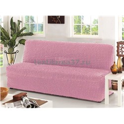Чехол на трехместный диван без подлокотников 10 (розовый)