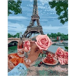 Картина по номерам 40х50 - Розы и Париж