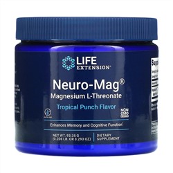 Life Extension, Neuro-Mag, магний L-треонат, вкус тропического пунша, 93,35 г (3,293 унции)