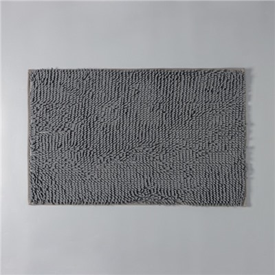Коврик для ванной Доляна «Букли длинные», 49×75,5 см, цвет серый