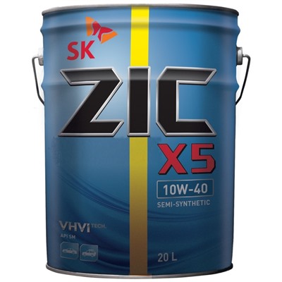 Масло моторное ZIC X5 10W-40, SN п/синтетическое, 20 л