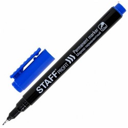 Маркер перманентный Staff (Стафф) Profit PM-105, цвет синий, тонкий металлический наконечник 0,5 мм