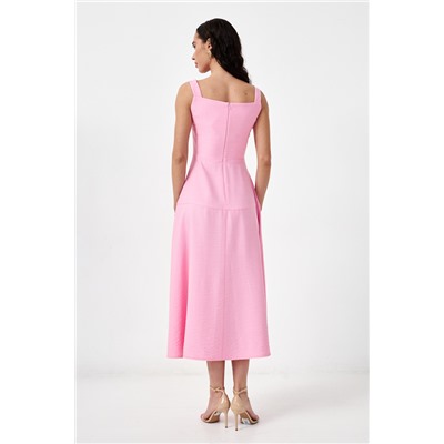 Платье розовое длинное