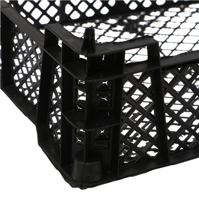 Ящик универсальный, пластиковый, 40 × 30 × 13 см, чёрный, УЦЕНКА
