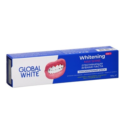 Зубная паста Global White Max Shine, отбеливающая, 100 г