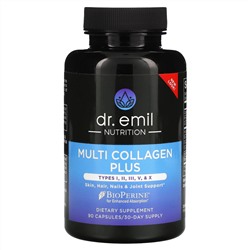 Dr Emil Nutrition, Multi Collagen Plus, типы I, II, III, V и X, 90 капсул
