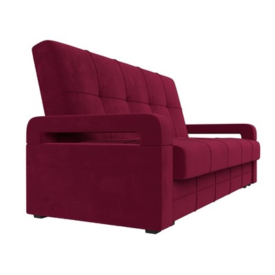 Прямой диван «Гермес Лайт», механизм книжка, микровельвет, цвет бордовый