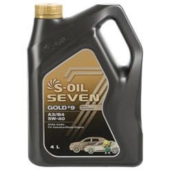 Автомобильное масло S-OIL 7 GOLD #9 A3/B4 5W-30 синтетика, 4 л