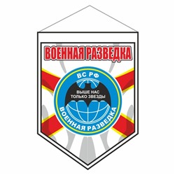 Вымпел-щит "Военная разведка", 80 х 110 мм, пластик, двусторонний