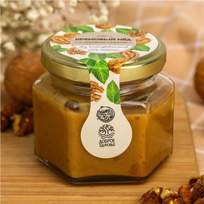 Мёд кремовый ORGANIC,с грецким орехом, 120 г.