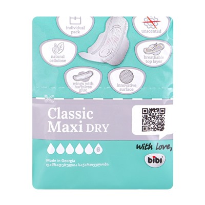 Прокладки для критических дней «BiBi Classic Maxi Dry», 10 шт.