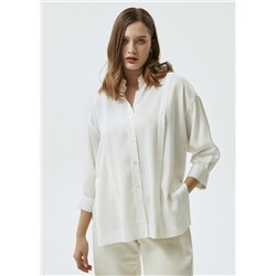 Блуза длинная белая свободного кроя LALIS