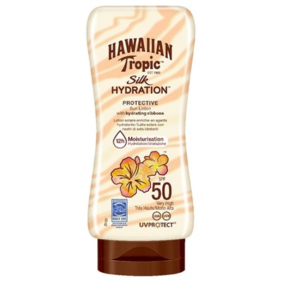 Hawaiian Tropic Silk Hydration Protective Sun Lotion LSF 50  Шелковый увлажняющий защитный лосьон для загара SPF 50 180мл
