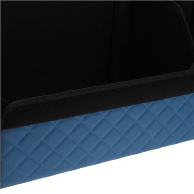 Органайзер кофр в багажник автомобиля Cartage саквояж, экокожа стеганая, 70 см, синий