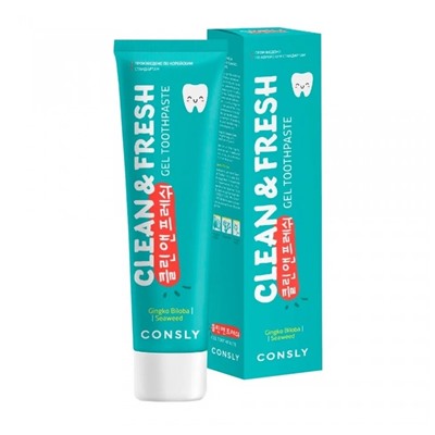 CNS Toothpaste Паста зубная гелевая Clean&Fresh с экстрактами гинкго билоба и морских водорослей Gingko Biloba & Seaweed Gel Toothpaste, 105г