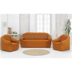 Чехол на диван + 2 кресла (3 предмета) БЕЗ ОБОРКИ 08 (бронзовый)